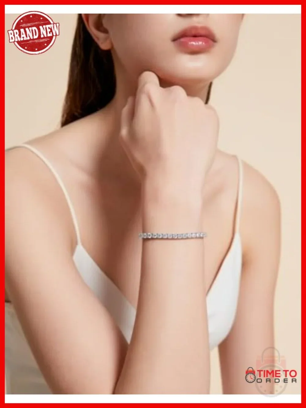 Moissanite Tennis Bracelet 925 Sterling Silver 14K Gold Plated VVS1 D Color